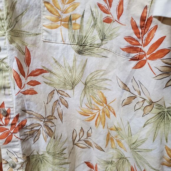 Campia Hawaiian Aloha L Large Yellow Green Orange Tropical Leaves - Picture 3 of 5